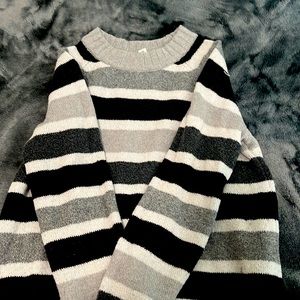 Grey black and white sweater